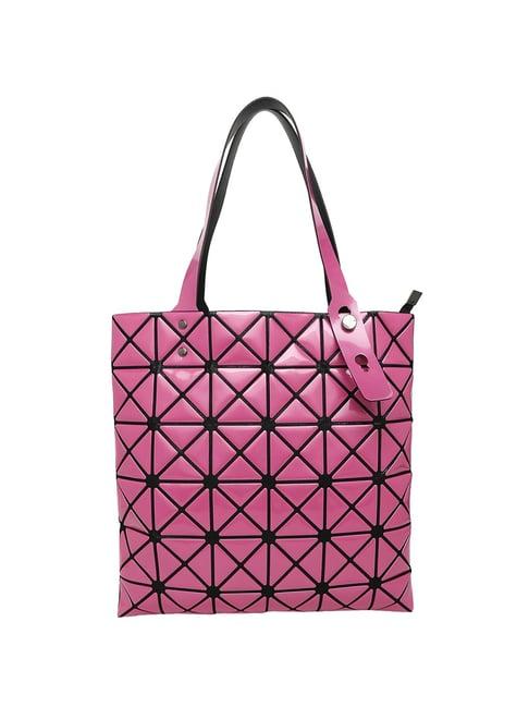 baomi pink textured medium tote handbag