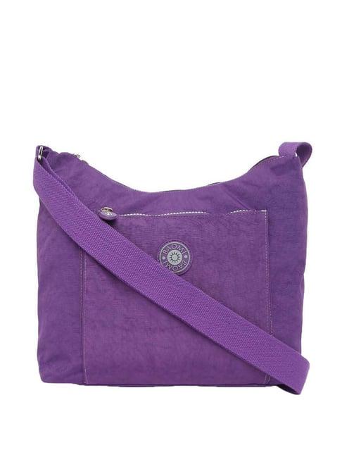 baomi purple solid medium cross body bag