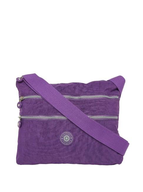 baomi purple solid medium cross body bag