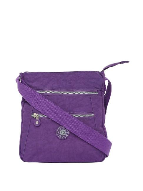 baomi purple solid medium cross body bag