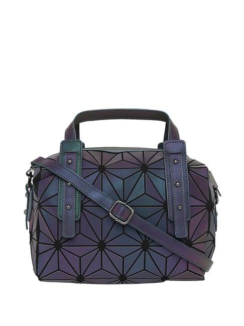baomi purple textured medium handbag