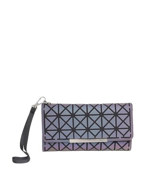 baomi purple textured tri-fold wallet
