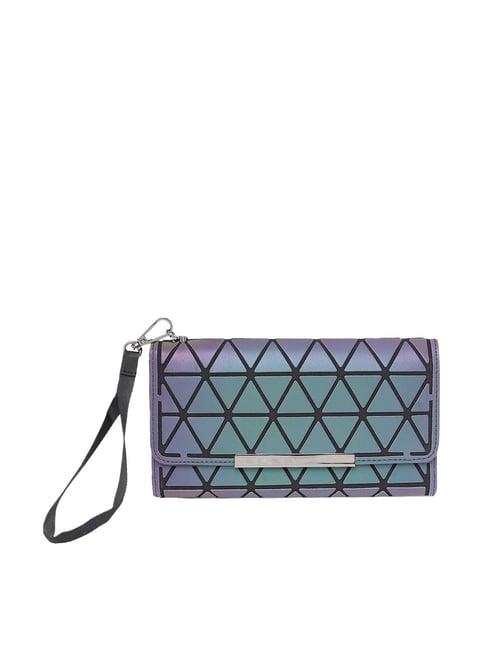 baomi purple textured tri-fold wallet