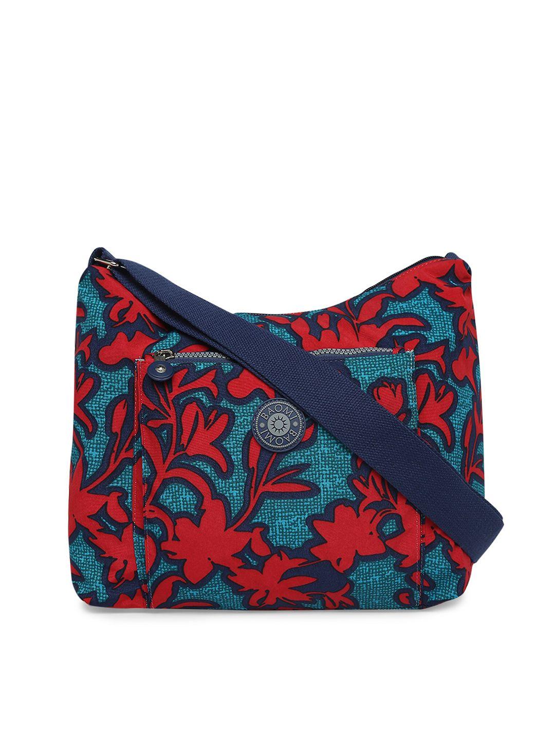 baomi red printed structured sling bag