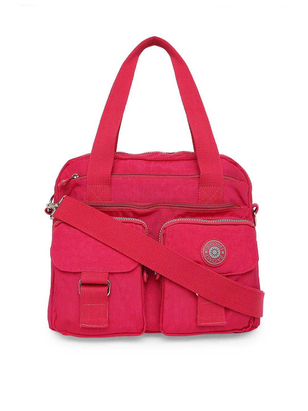 baomi red structured shoulder bag