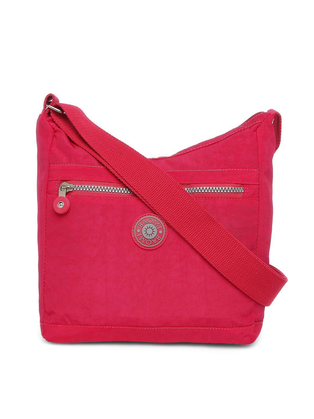 baomi red structured sling bag