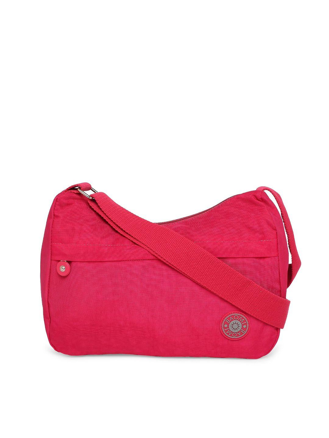 baomi red structured sling bag