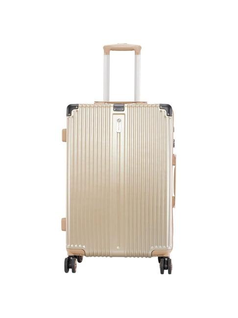 baomi solid gold light brown hard 26" medium luggage