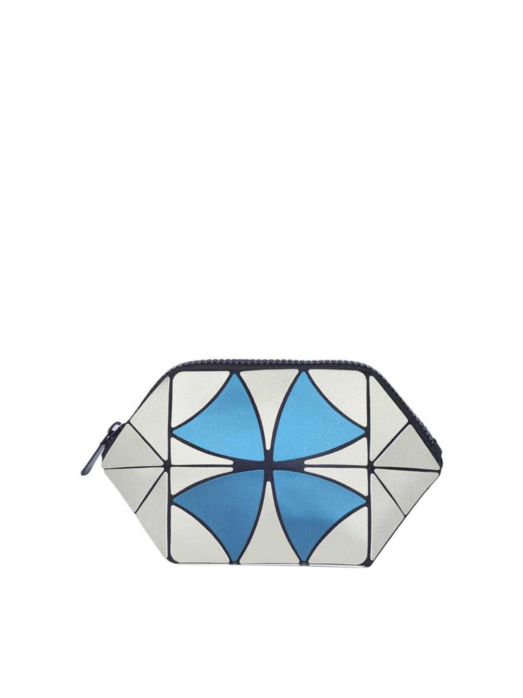 baomi white & blue geometric cosmetic pouch range clutch
