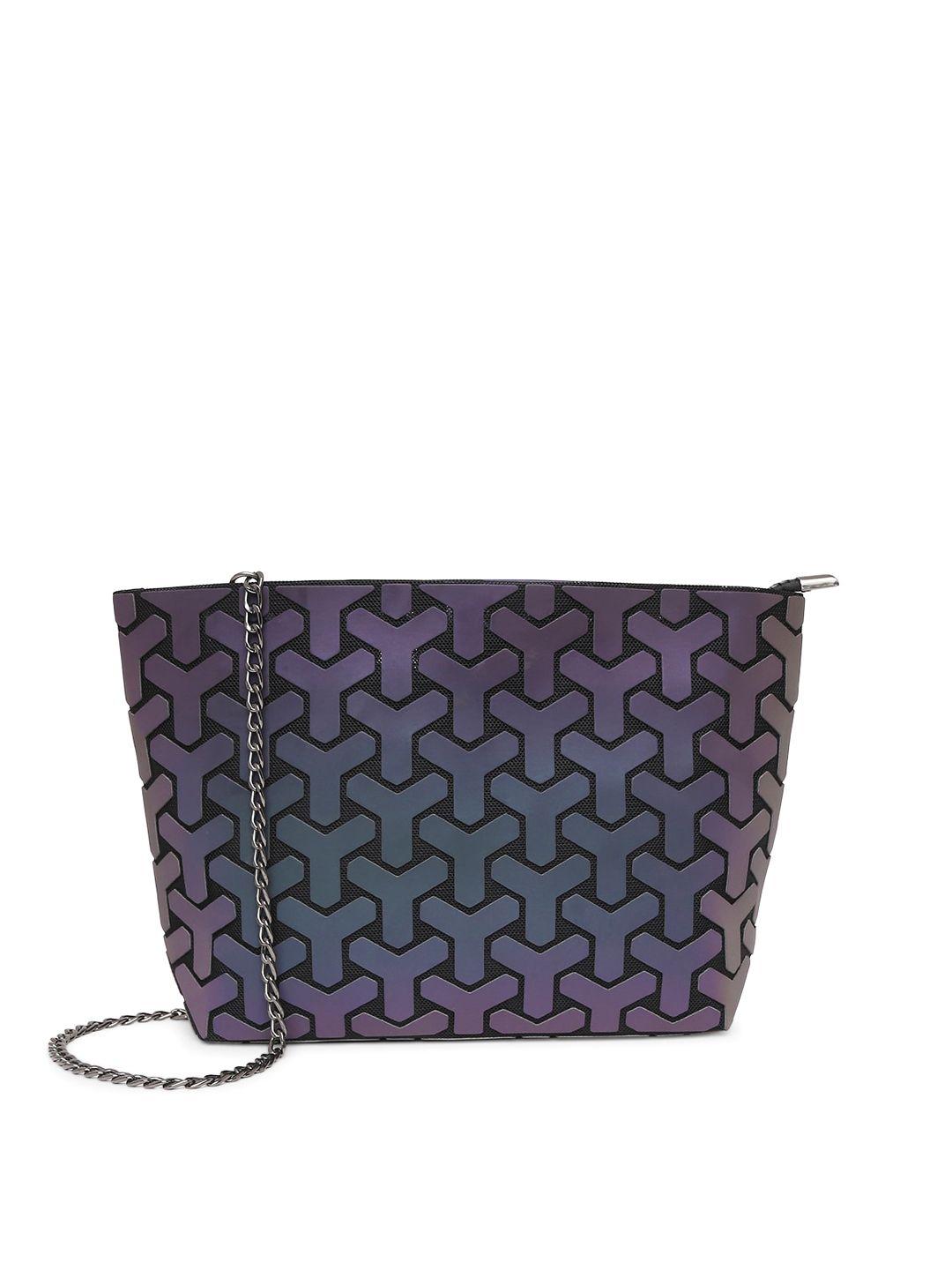 baomi women grey geometric textured pu structured sling bag