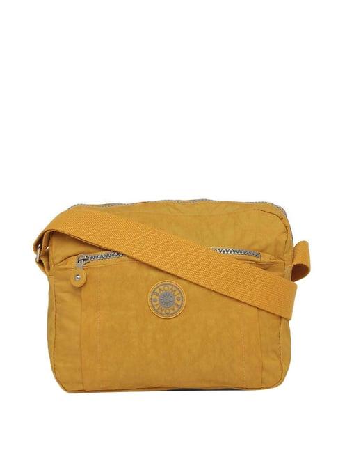 baomi yellow solid medium cross body bag