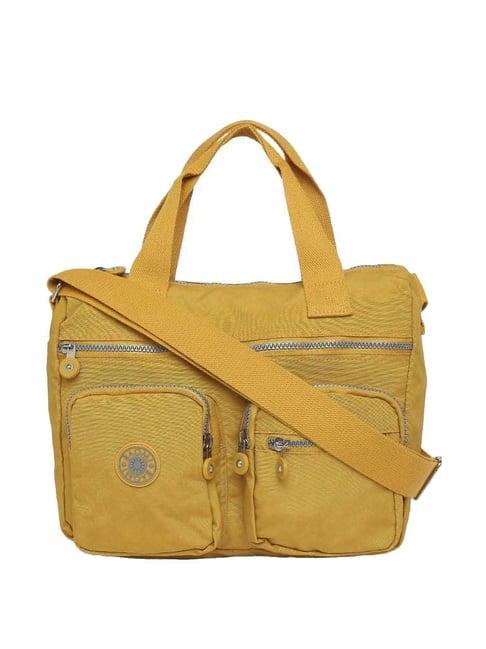 baomi yellow solid medium cross body bag