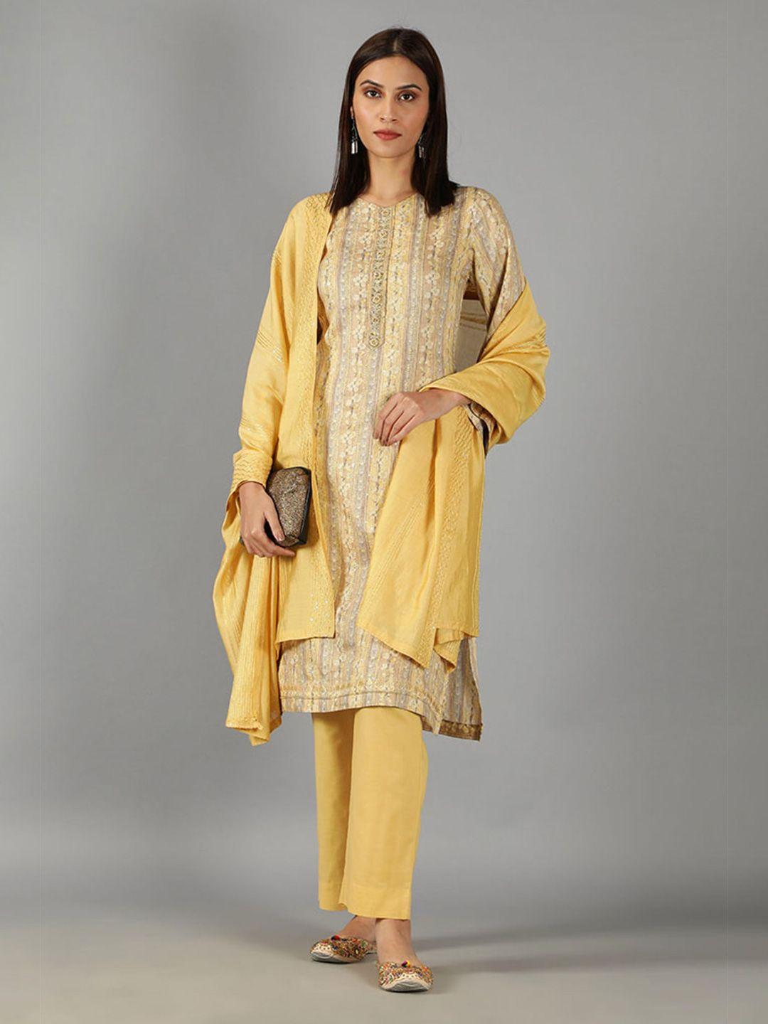 barara ethnic printed pure cotton kurta with harem pants & with dupatta