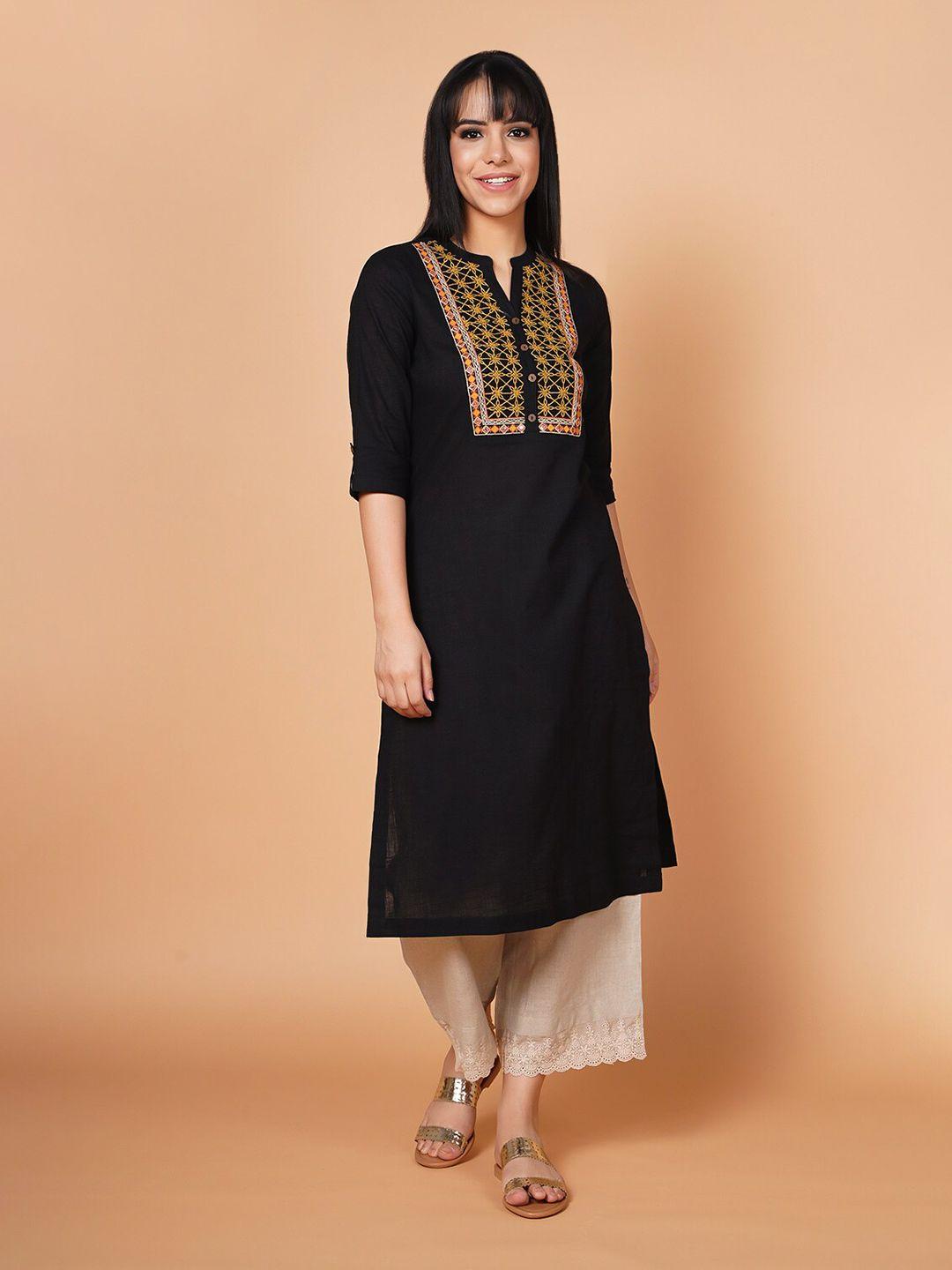 barara ethnic women ethnic motifs embroidered pure cotton kurta