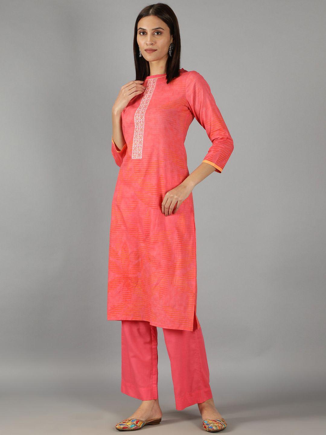 barara ethnic women ethnic motifs printed pure cotton kurta with palazzos & with dupatta