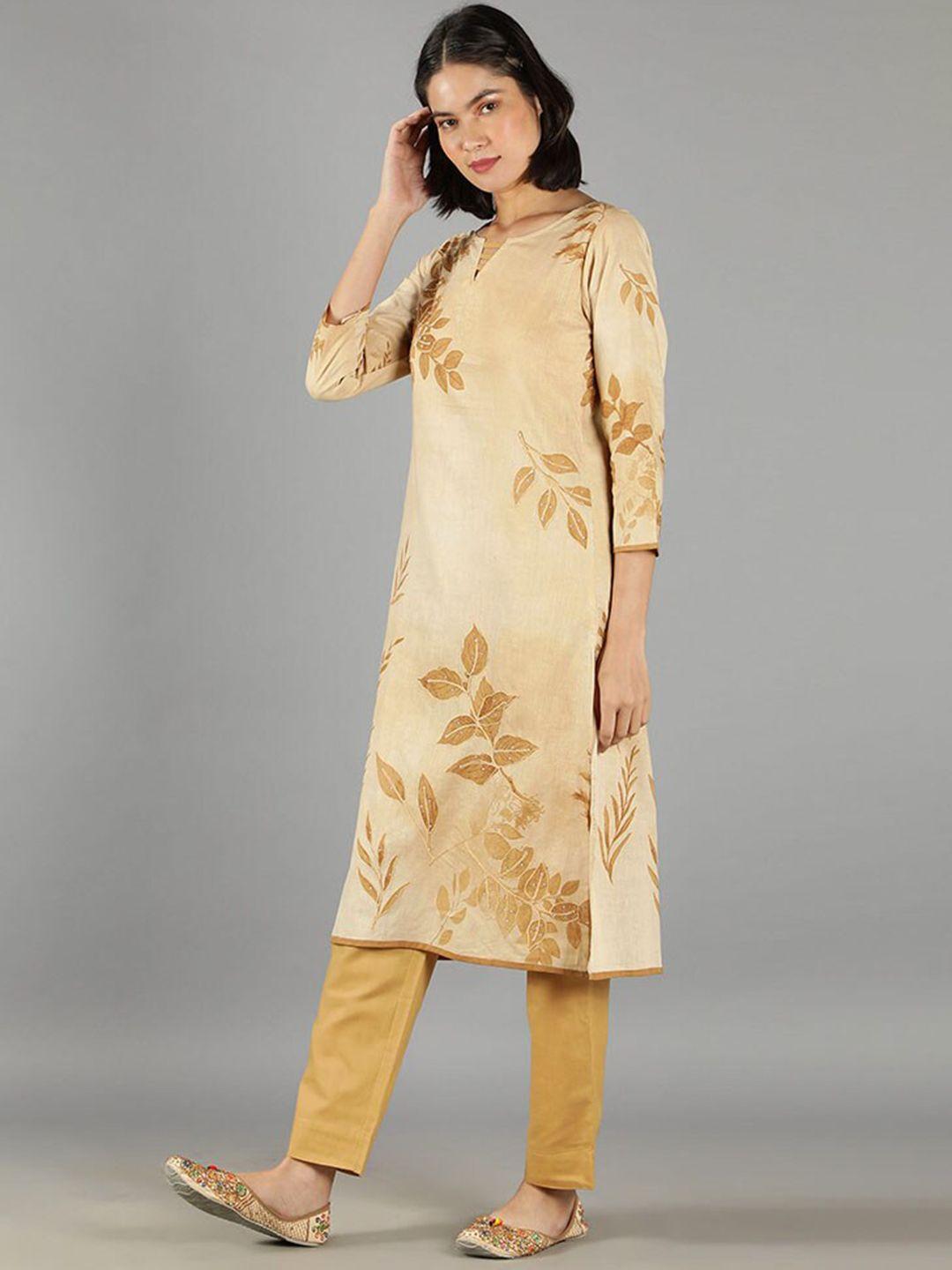 barara ethnic women ethnic motifs printed pure cotton kurta with trousers & with dupatta