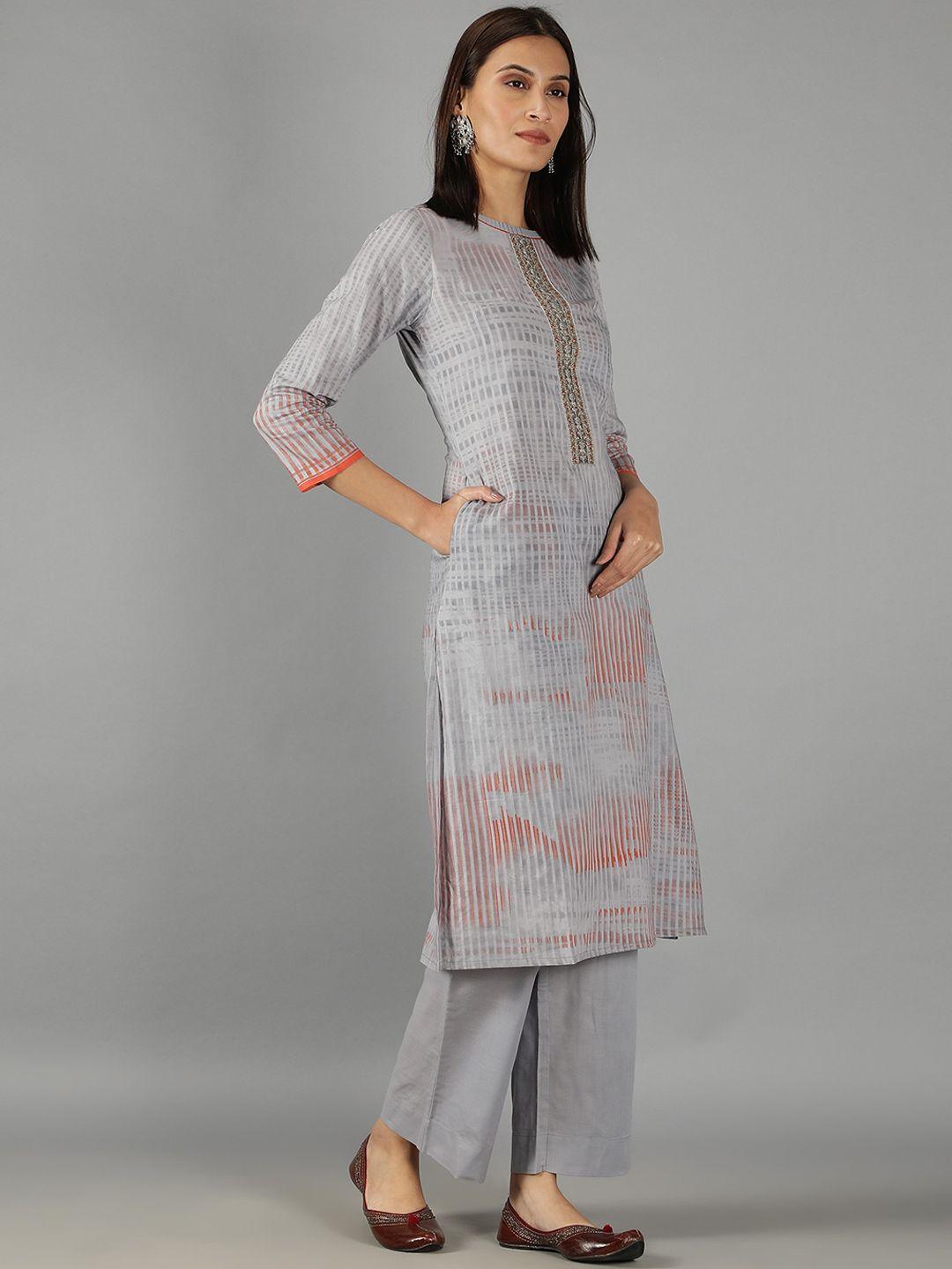 barara ethnic women floral printed pure cotton kurta with trousers & dupatta