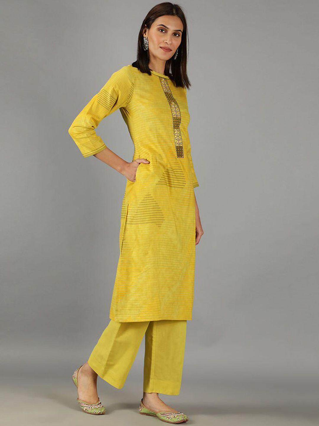 barara ethnic women striped pure cotton kurta with trousers & dupatta