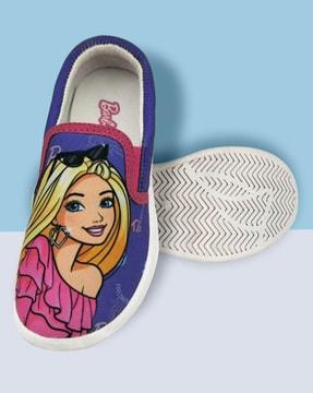 barbie print slip-on flat shoes