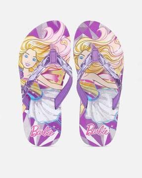 barbie print thong-strap flip-flops