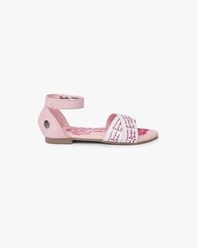 barbie print flat sandals