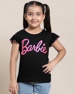 barbie print round-neck t-shirt