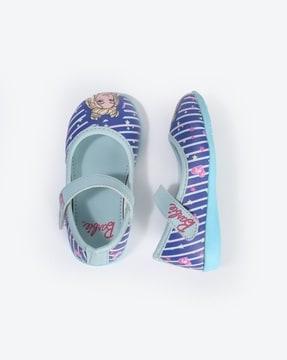 barbie print slip-on casual shoes with buckle closure