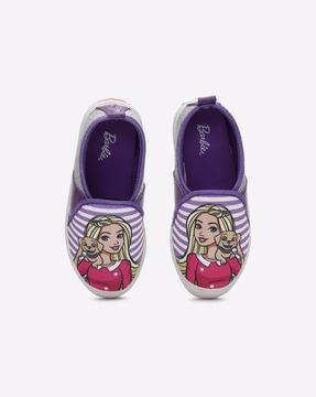 barbie print slip-on shoes