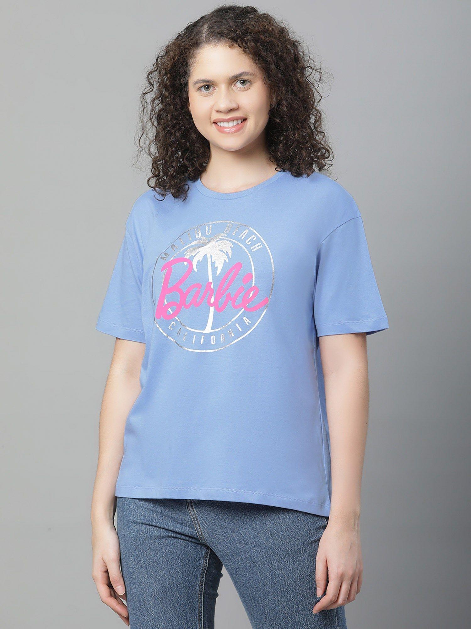 barbie printed relaxed fit t-shirt for women