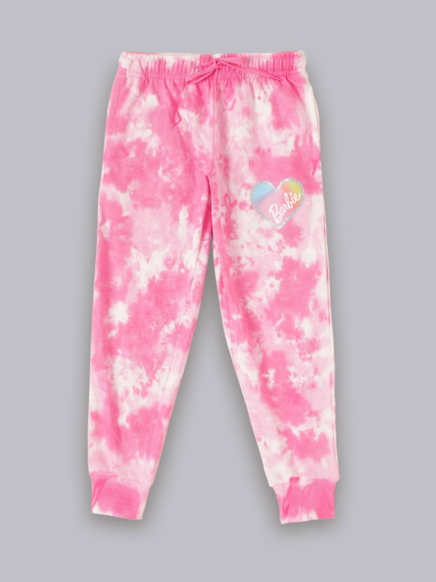 barbie tie & dye pink jogger for girls