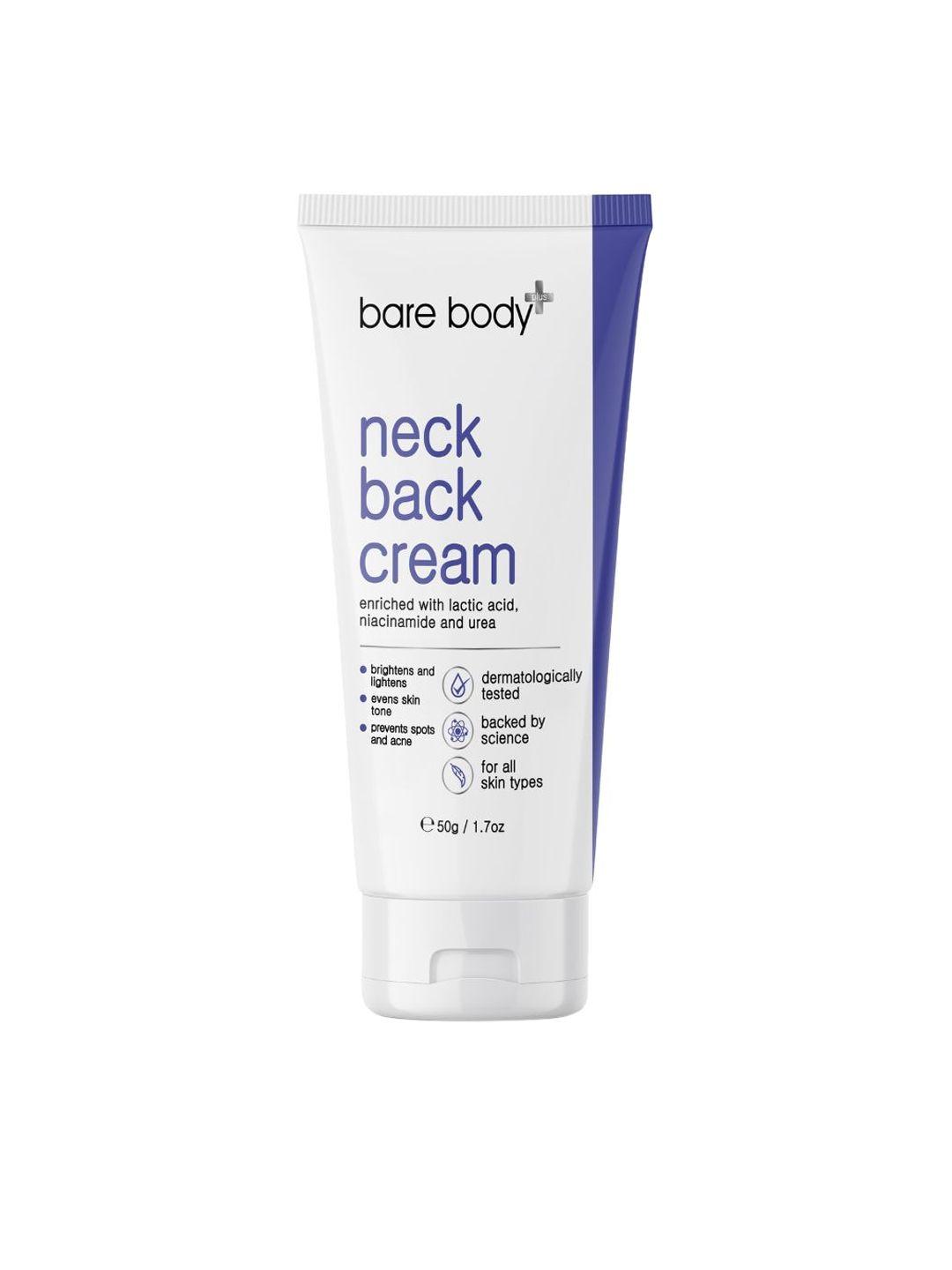 bare body essentials neck back cream with lactic acid & niacinamide - 50 g