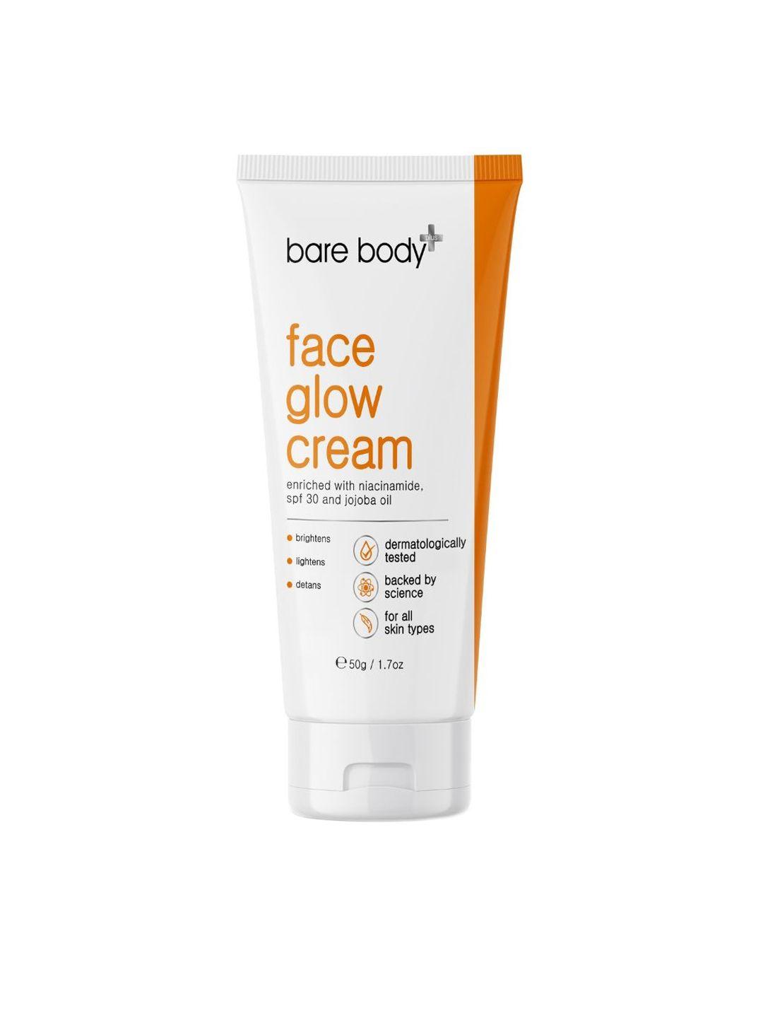 bare body essentials spf 30 face glow cream with niacinamide & jojoba oil - 50 g