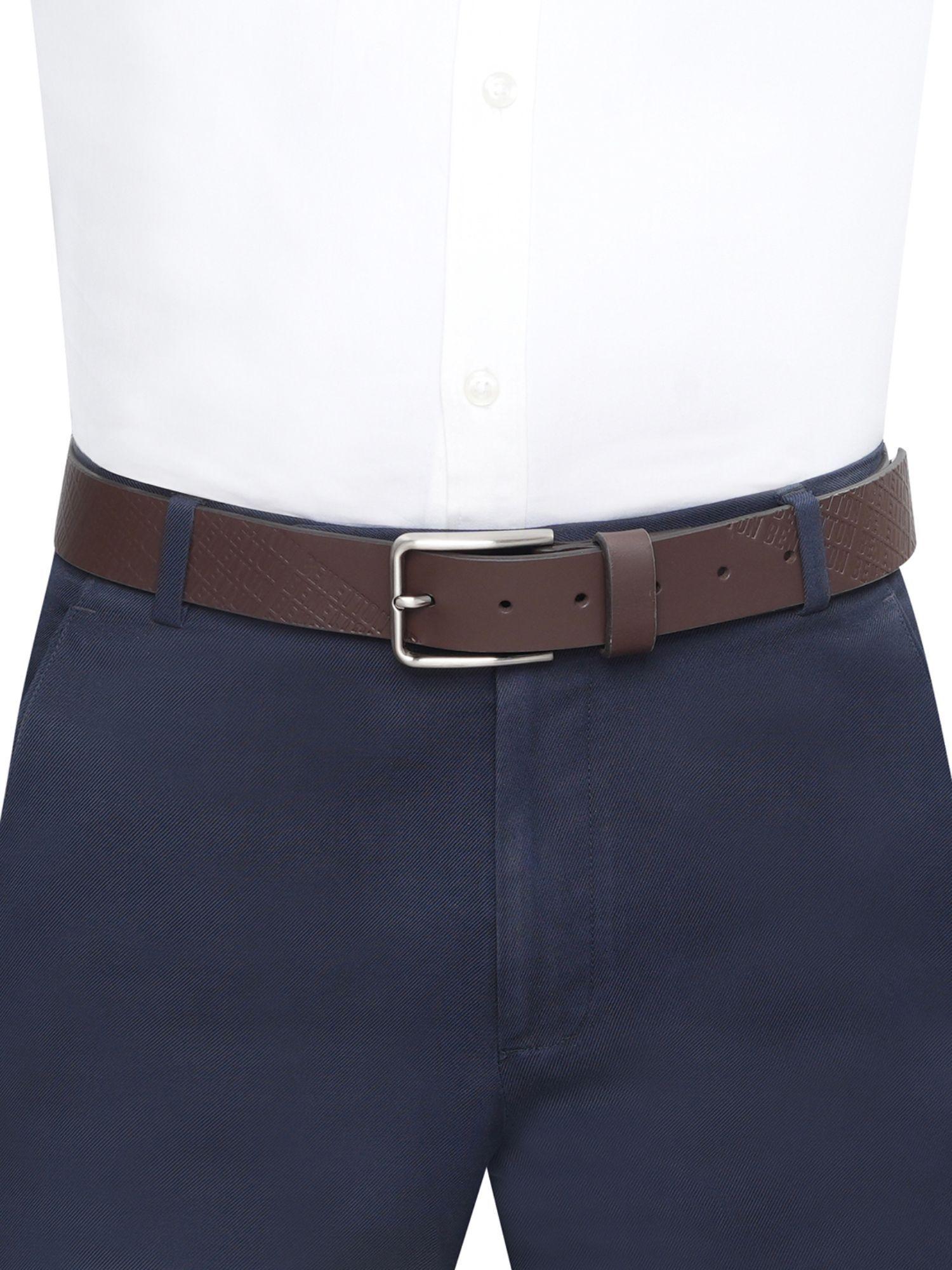 barea men leather non reversible belt - brown, s 80 cm