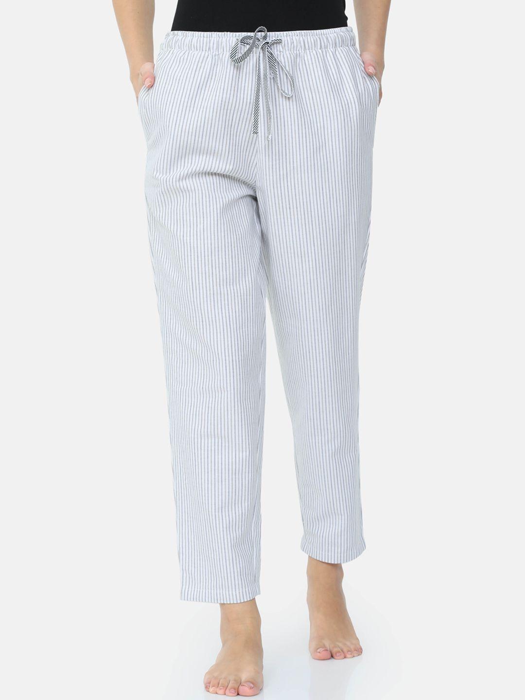 bareblow women grey striped lounge pants