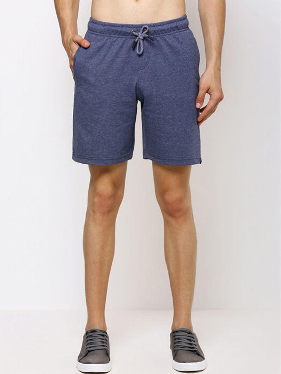 bareblow men mid-rise knee length cotton regular shorts