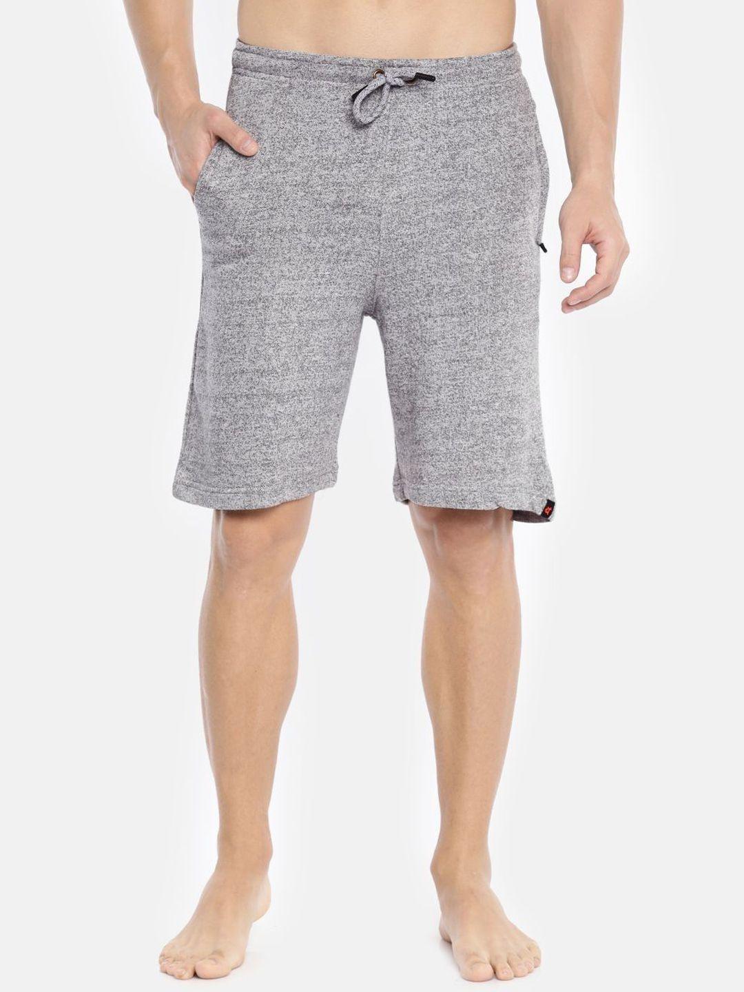 bareblow men self design mid-rise cotton shorts