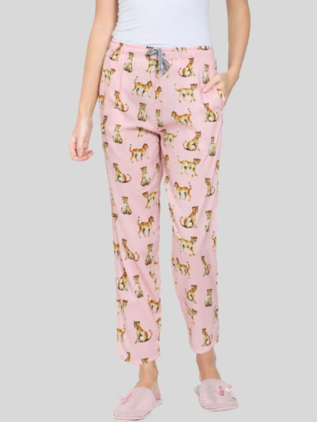 bareblow women printed cotton lounge pants