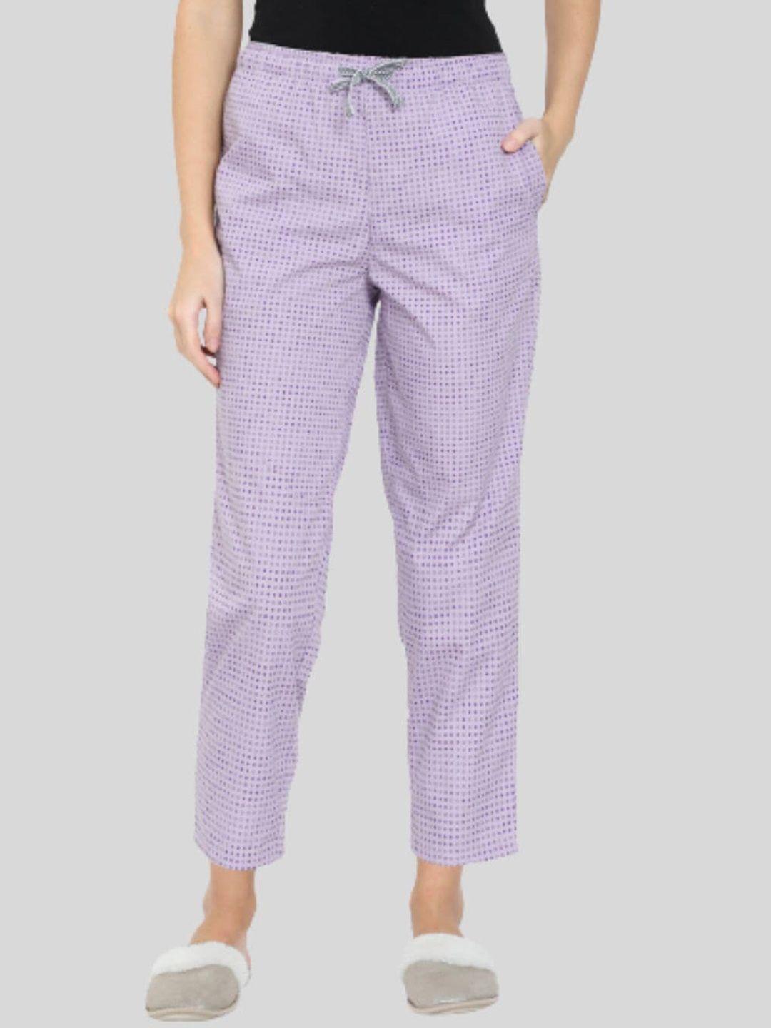 bareblow women printed mid rise cotton lounge pants