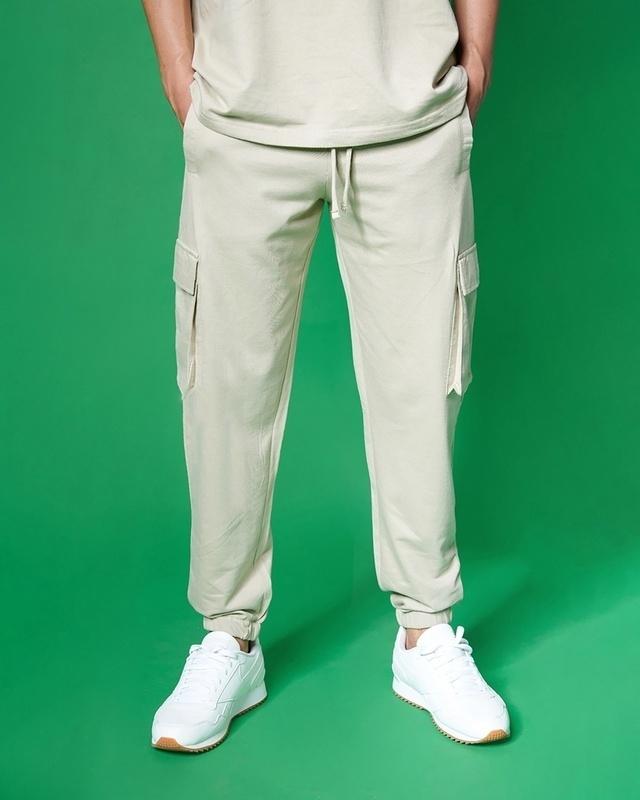 barely beige cargo joggers