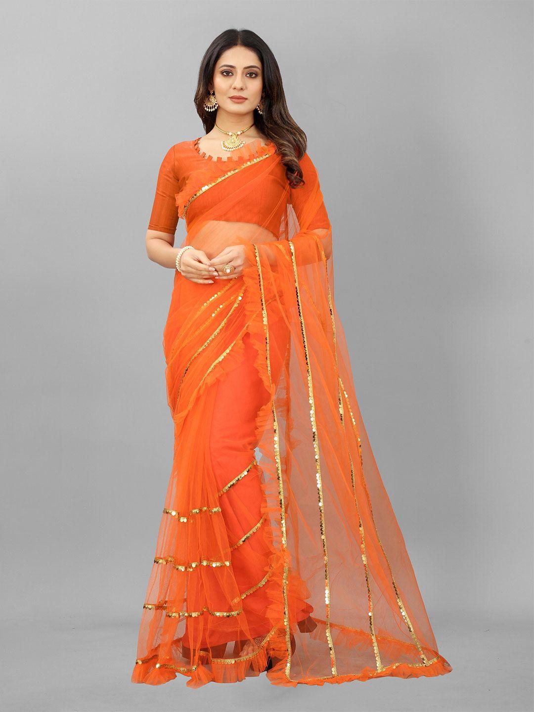barkiya creation embellished sequinned saree