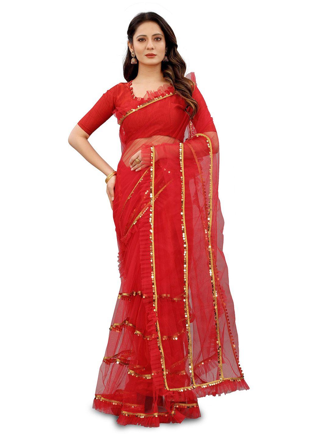 barkiya creation embellished sequinned saree