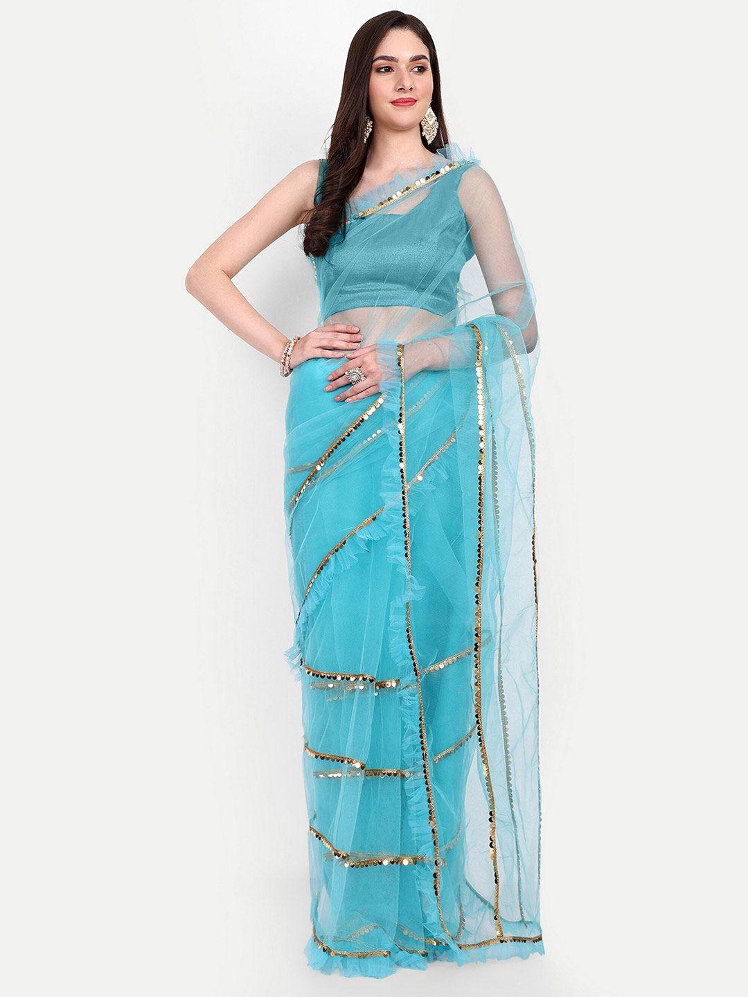 barkiya creation embellished sequinned saree