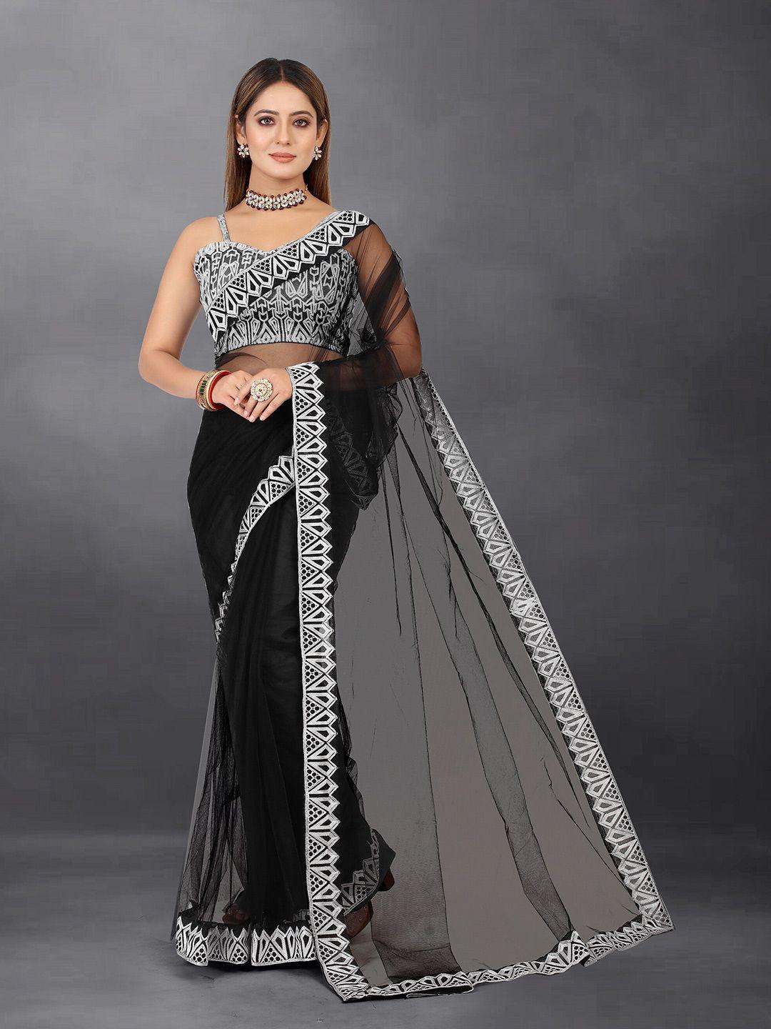 barkiya creation embroidered net saree