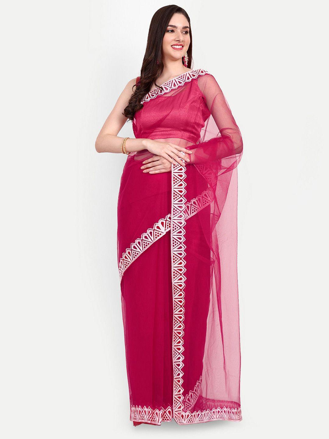 barkiya creation embroidered net saree