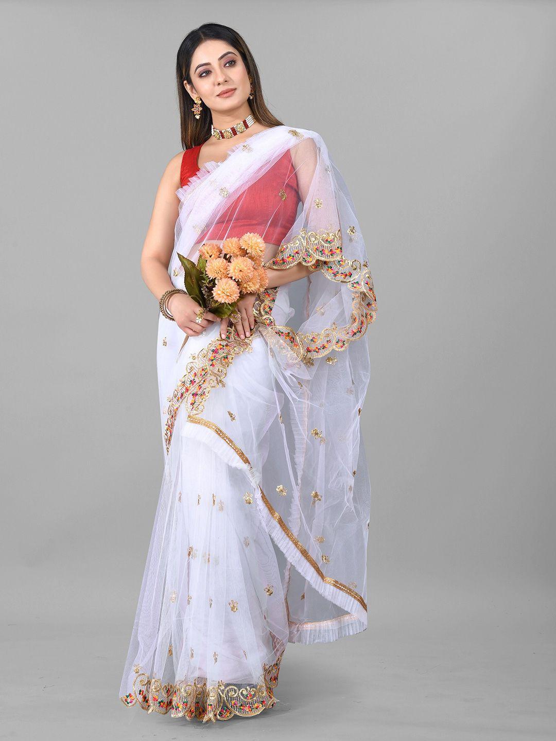 barkiya creation ethnic motifs embroidered saree