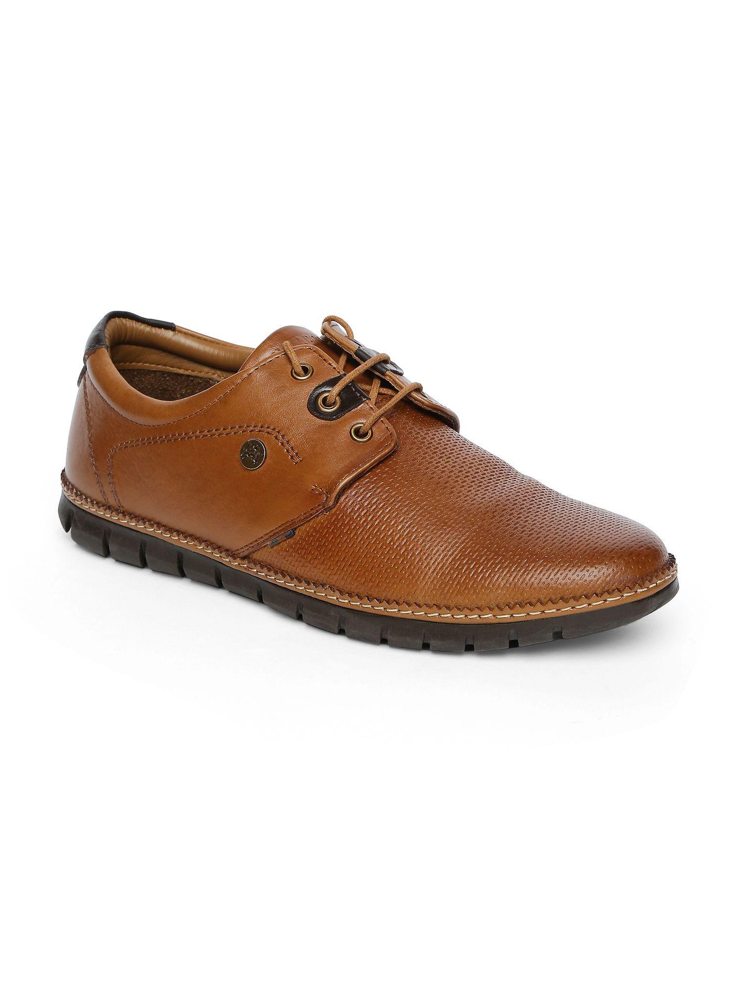 barnet brushoff leather tan casual shoes for men