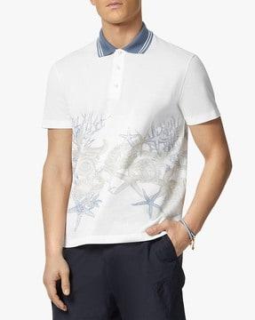 barocca sea graphic polo t-shirt