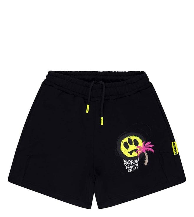 barrow kids black logo comfort fit shorts