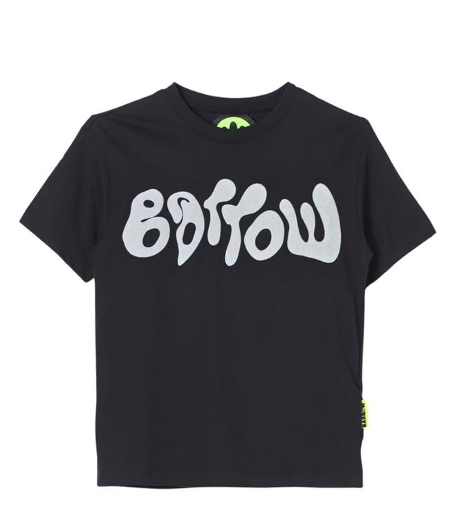 barrow kids black logo comfort fit t-shirt