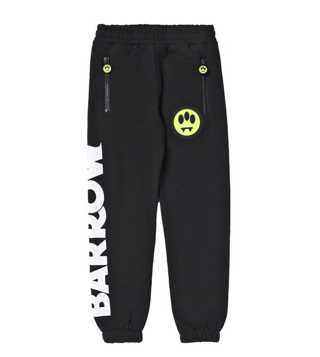 barrow kids black logo fitted joggers